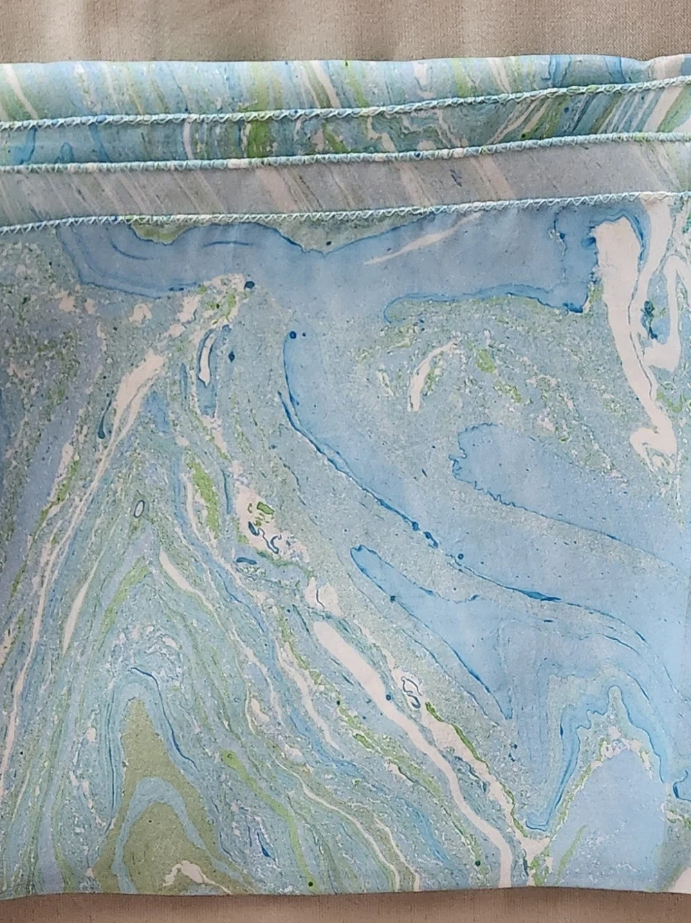 Marbled Watercolor Scarf in Blue and Green